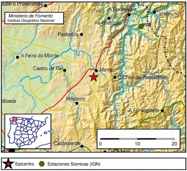 Terremoto en Meira / Instituto Geográfico Nacional