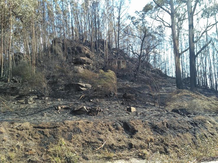 Zona queimada nun incendio en Chandebrito.. EUROPA PRESS - Arquivo / Europa Press