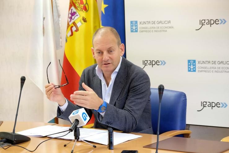 O director do Igape, Juan Cividanes, fai balance en rolda de prensa dos datos de exportacións das empresas galegas no mes de agosto de 2019. XUNTA 