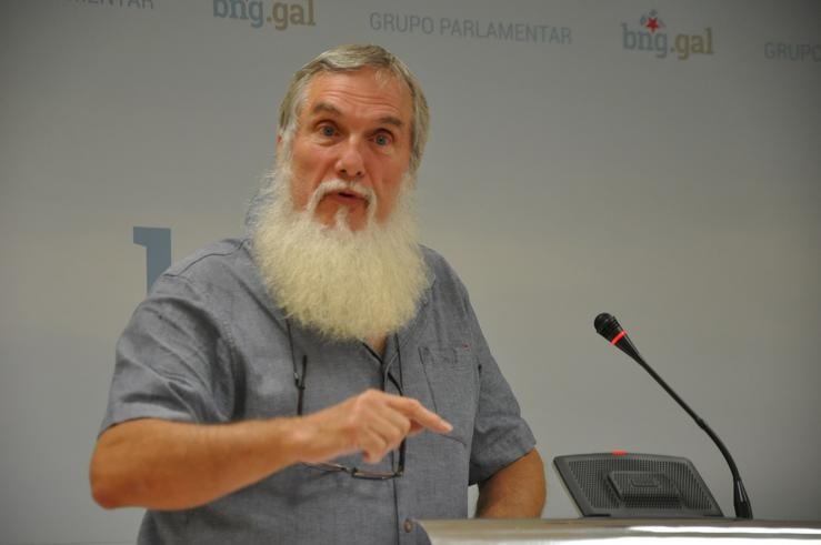 O deputado do BNG Xosé Luís Rivas durante unha rolda de prensa no Parlamento de Galicia. BNG 