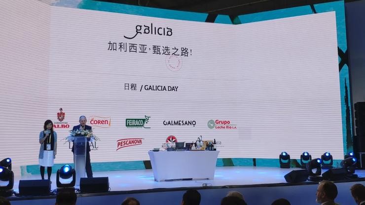 O director do Igape, Juan Cividanes, durante a Feira Internacional de Importación de Xangai (China). XUNTA 