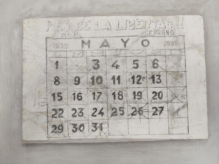 Calendario realizado por presos da Guerra Civil nas paredes do mosteiro de Oia. MOSTEIRO DE OIA - Arquivo / Europa Press