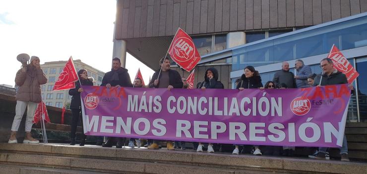 Protesta de traballadoras de Zara. UXT 