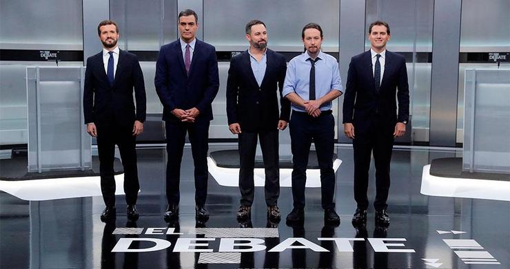 Foto de candidatos no debate electoral do luns, 4 de novembro / TVE
