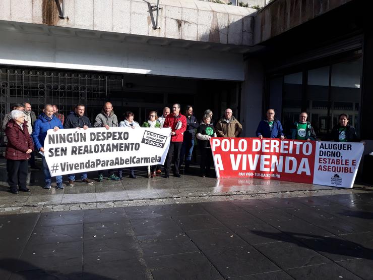 Imaxe da concentración ante as portas do Concello de Vigo.. PEDRO DAVILA-EUROPA PRESS / Europa Press