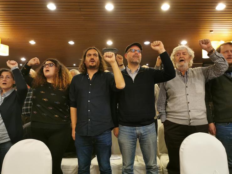 Oriana Méndez, Antón Sánchez, Martiño Noriega e Xosé Manuel Beiras na IV Asemblea Nacional de Anova-Irmandade Nacionalista 