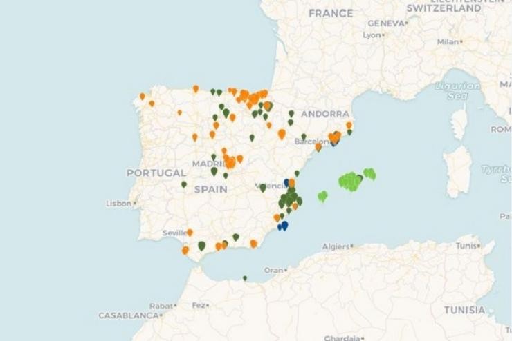Captura de pantalla do mapa de REE.. REDE ELÉCTRICA / Europa Press