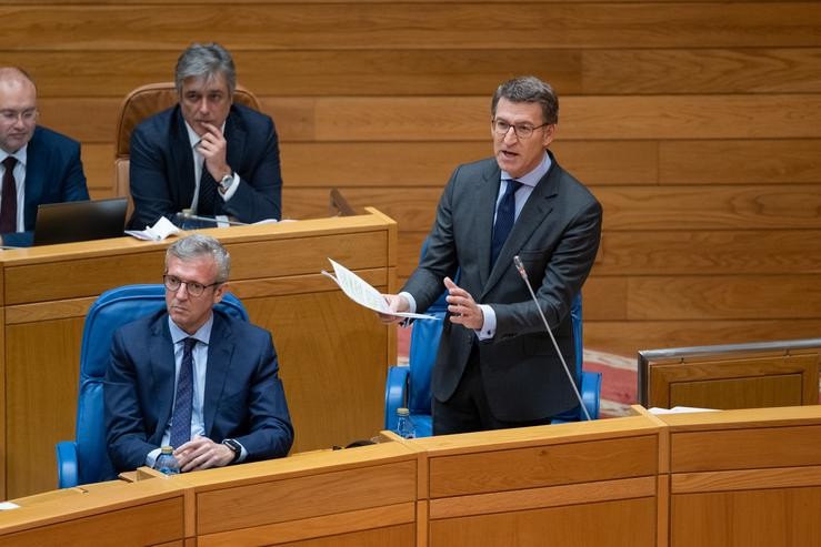 O presidente da Xunta no pleno do Parlamento.. XUNTA