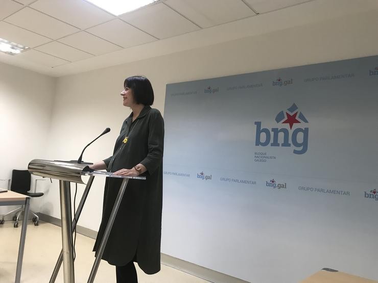 A portavoz nacional do BNG, Ana Pontón, na rolda de prensa 