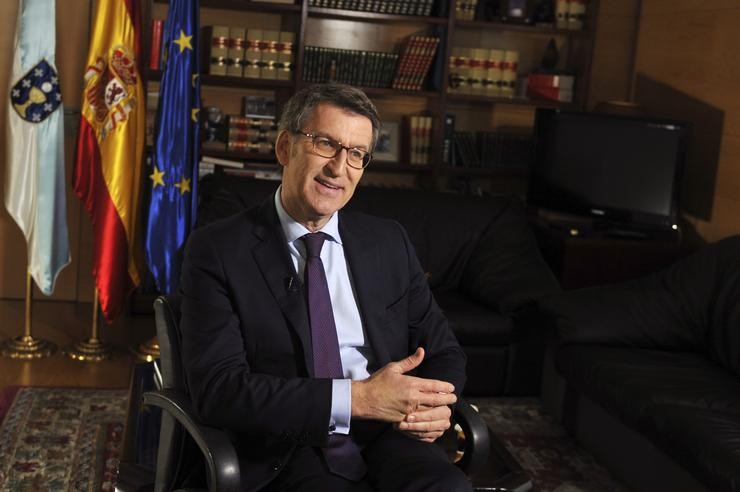 O presidente da Xunta de Galicia, Alberto Nuñez Feijóo, durante a súa entrevista con Europa Press na delegación da Xunta de Ourense /Galicia (España).. ROSA VEIGA /EUROPA PRESS / Europa Press