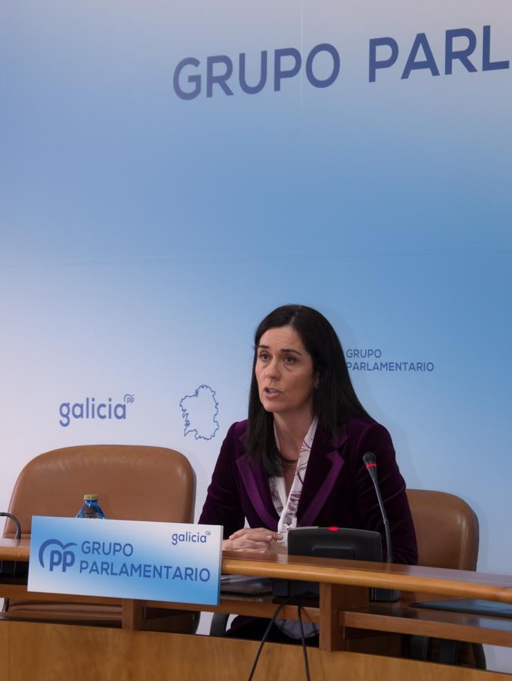 A viceportavoz do PPdeG no Parlamento galego, Paula Prado, en rolda de prensa. PPDEG 