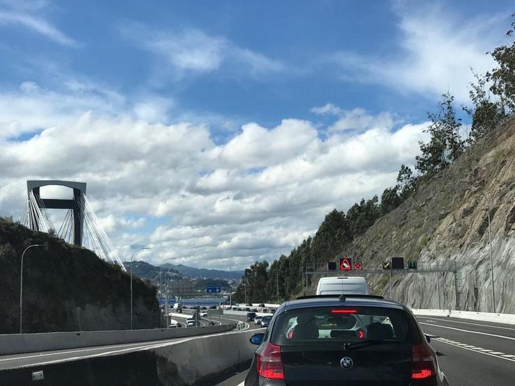 Autoestrada AP-9, na entrada á ponte de Rande, procedente de Pontevedra.. EUROPA PRESS - Arquivo