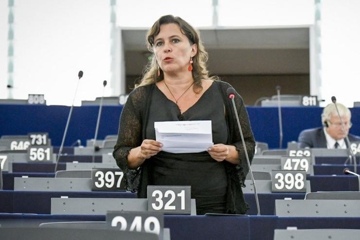 A eurodiputada do BNG, Ana Miranda, na Eurocámara. BNG
