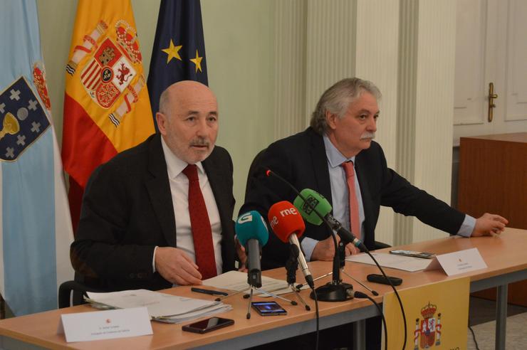 O delegado do Goberno en Galicia nunha rolda de prensa en Ourense. 