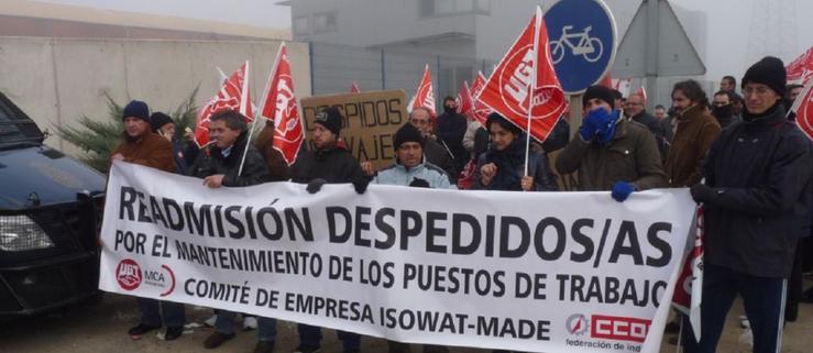 Protesta dos traballadores de Isowat na Coruña / SER Coruña