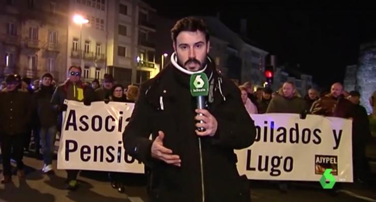 La Sexta restrasmitindo en directo as protestas dos pensionistas de Lugo / LX