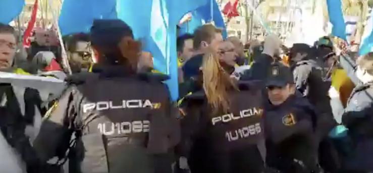 Enfrontamentos en Madrid entre Policía Nacional e traballadores de Alcoa / CCOO. 