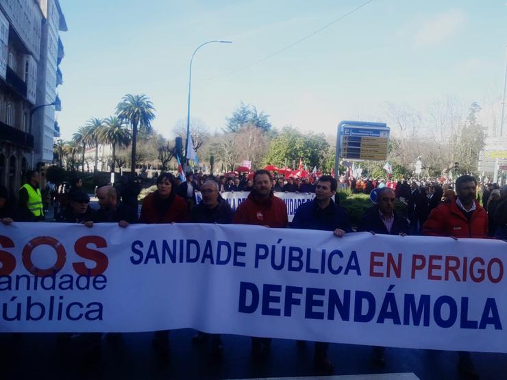 Manifestación sanidade Santiago de Compostela