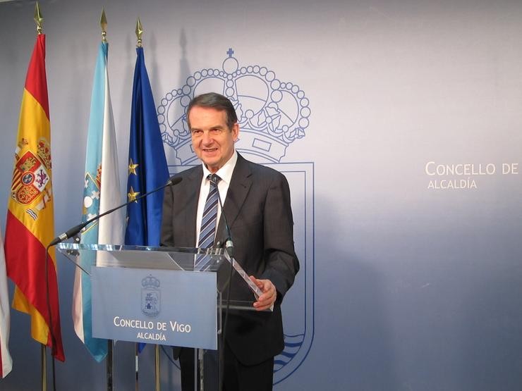 O alcalde de Vigo, Abel Caballero, durante a rolda de prensa deste xoves / Europa Press