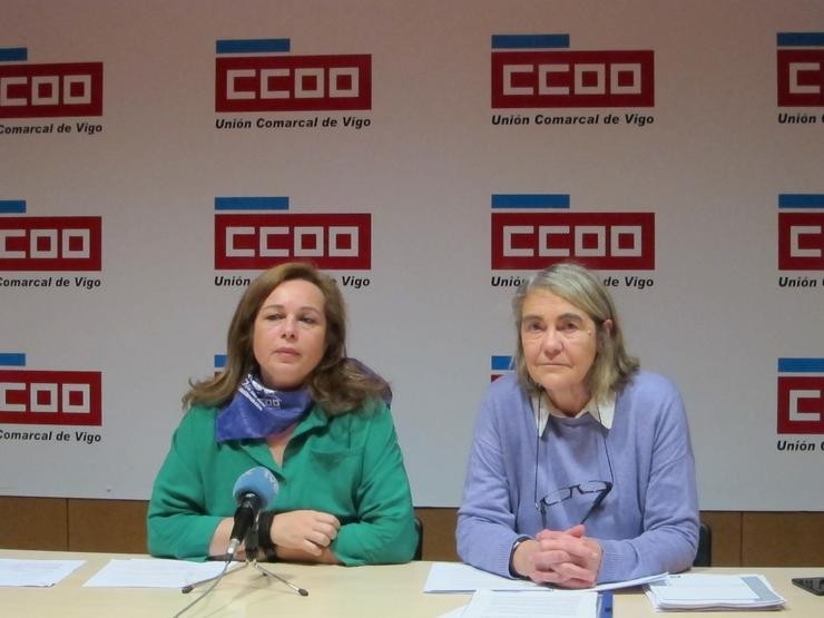A secretaria de Muller e Igualdade en CCOO Galicia e a súa homóloga en Vigo / Europa Press