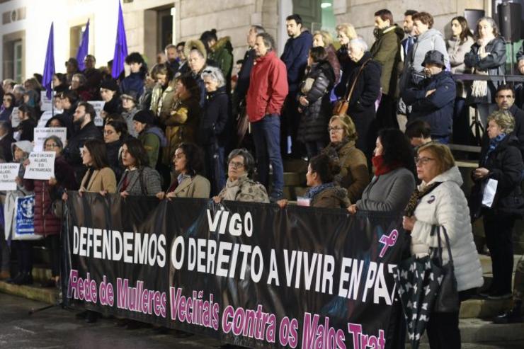 Concentración en Vigo en repulsa da violencia de xénero e os asasinatos machistas
