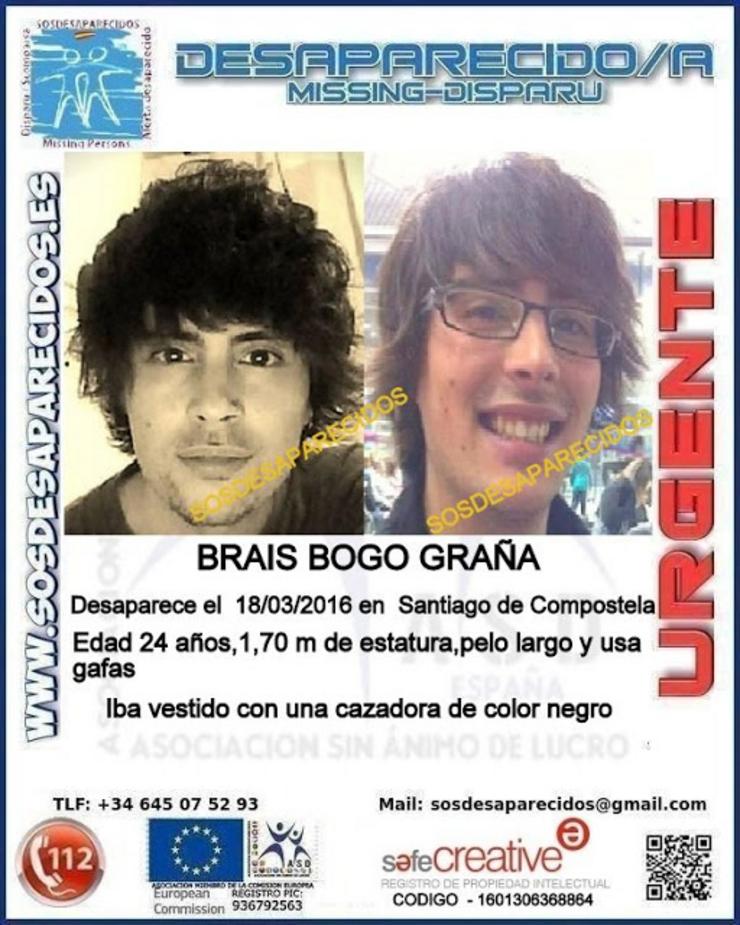 Brais Bogo Graña, mozo atopado morto en Santiago en 2016