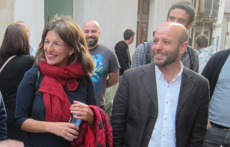 Yolanda Díaz e Luís Villares na campaña electoral de 2016. EUROPA PRESS - Arquivo / Europa Press