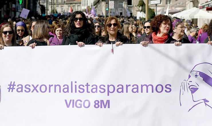 Xornalistas en folga o 8 de marzo, Día Internacional da Muller 
