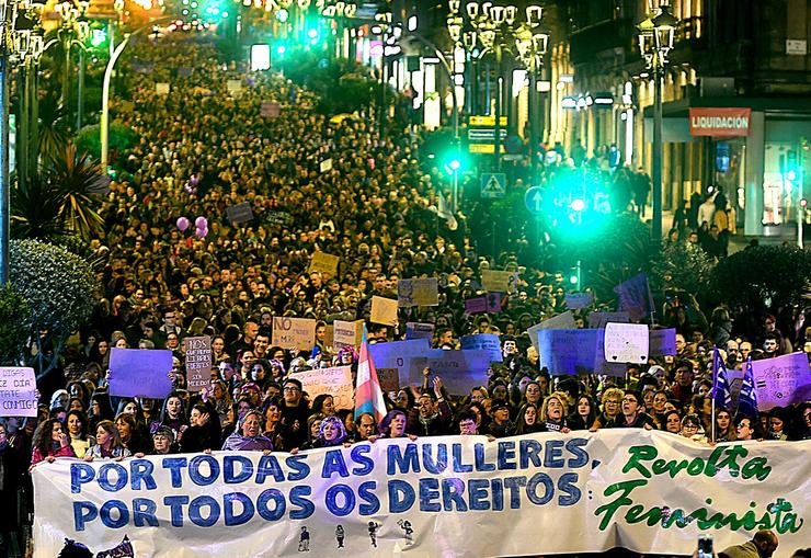 Manifestación en Vigo do 8M, Día Internacional da Muller 