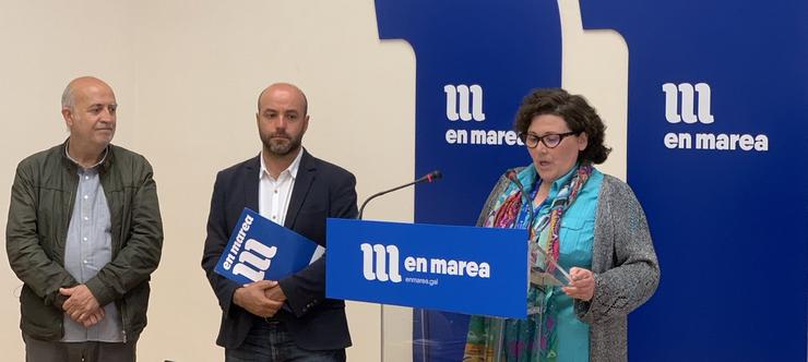 Amieiro, Villares e Casal, na súa comparecencia ante os medios / Xornal da Mariña.
