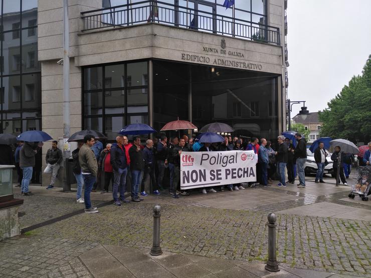 Protesta de traballadores de Poligal en Ferrol 