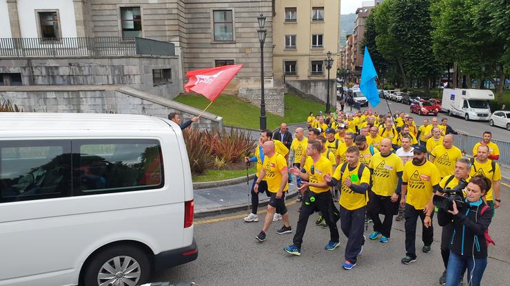 Os traballadores de Alcoa chegan a CyL na súa marcha a Madrid por unha solución definitiva ao seu conflito 