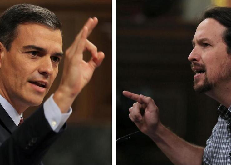 Pedro Sánchez e Pablo Iglesias.