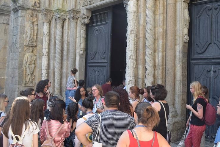 Participantes de diferentes países nun curso de lingua galega. RAG - Arquivo