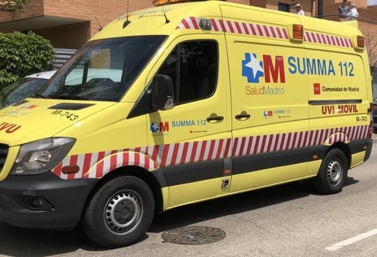 Imaxe dunha ambulancia do SUMMA 112.. TWITTER EMERXENCIAS 112 COMUNIDADE DE MADRID