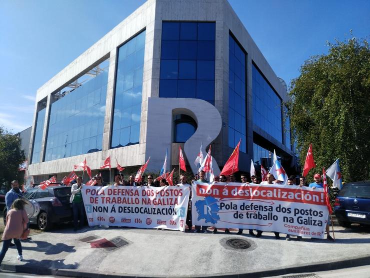 Protesta de traballadores de subcontratas de R.   