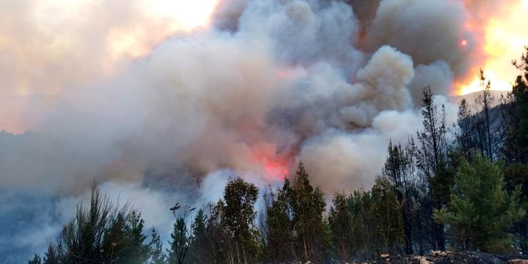 Incendio na Gudiña en 2022 / @BrifLaza en Twitter.