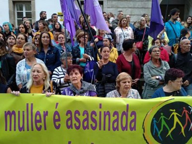 Manifestación de repulsa en Vigo polo triplo asasinato de Valga