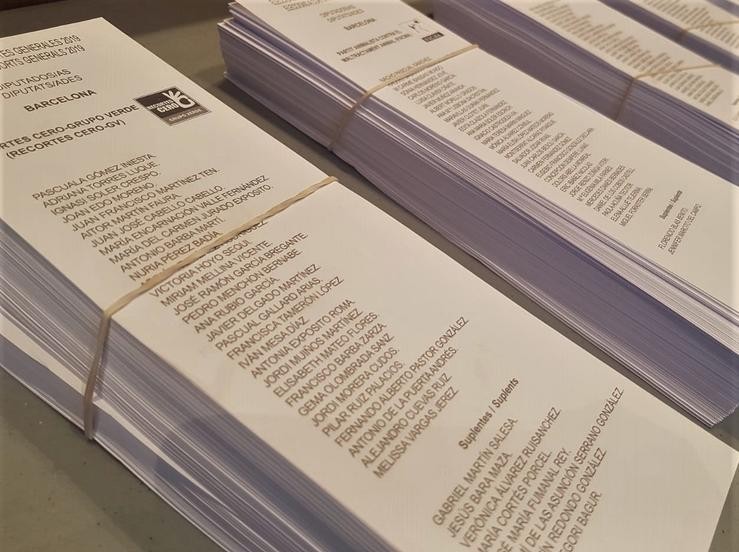 Papeletas das eleccións do 28 de abril ao Congreso. EUROPA PRESS - Arquivo 