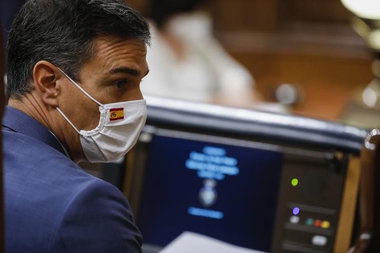 O presidente do Goberno, Pedro Sánchez, durante unha sesión de control ao Goberno no Congreso dos Deputados,.. POOL. Bernardo Díaz/O Mundo