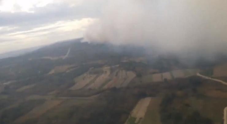 O incendio en Oímbra, desde un helicóptero. TWITTER (@BRIFLAZA) / Europa Press
