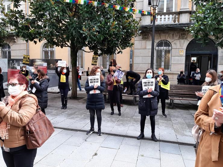 Protesta de perruqueiros e esteticistas da provincia de Lugo.