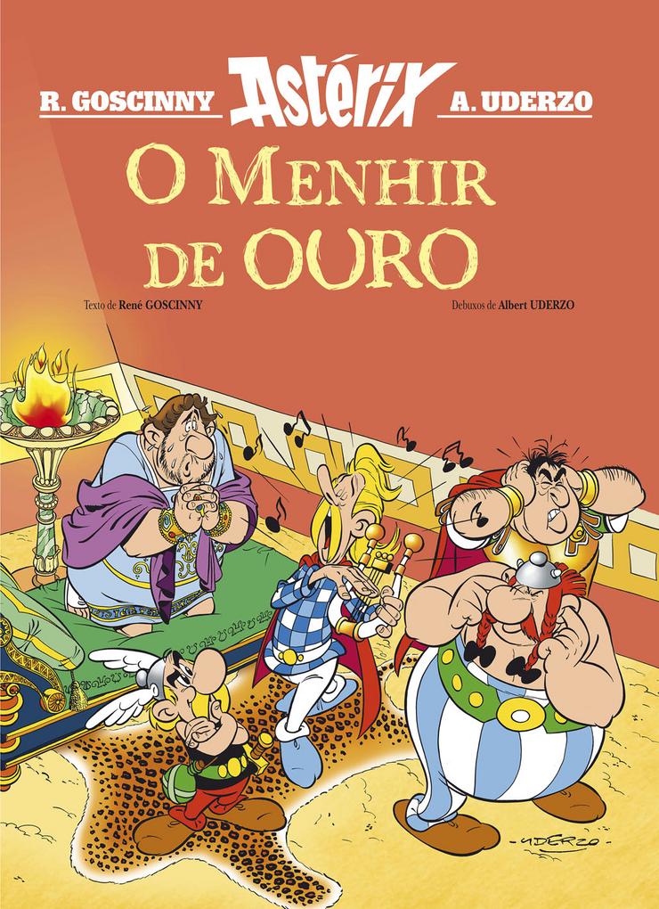 O menhir de ouro, obra sobre Astérix e Obélix editada por Xerais