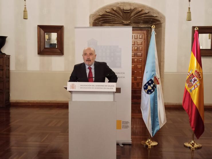 O delegado do Goberno en Galicia, Javier Losada, en rolda de prensa en Santiago de Compostela 
