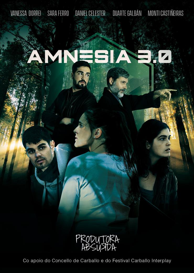 Cartel da webserie Amnesia 3.0. FESTIVAL CARBALLO INTERPLAY 