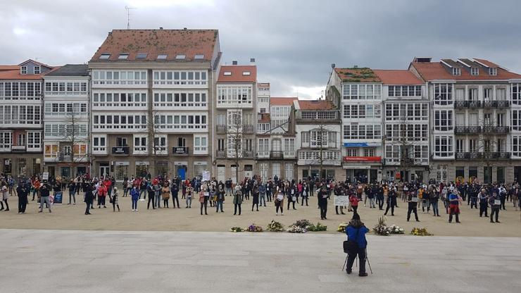 Protesta en Ferrol de representantes do sector da hostalaría.