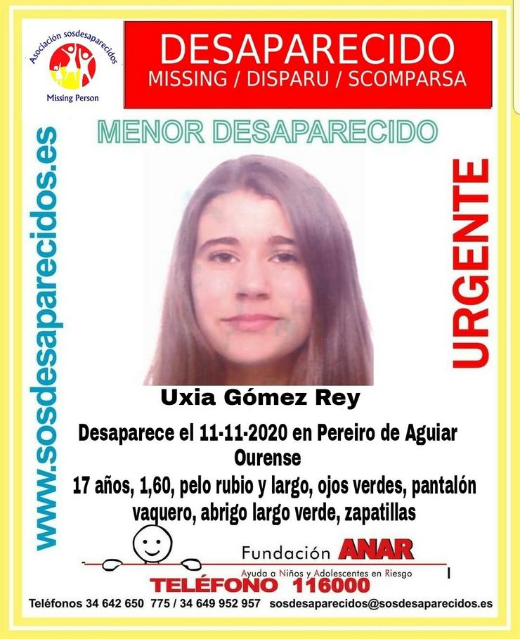 Moza desaparecida en Pereiro de Aguiar.. SOS DESAPARECIDOS / Europa Press