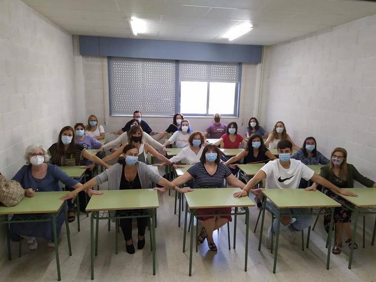 Protesta contra os criterios da Xunta na aula. ADORMIDERAS - Arquivo