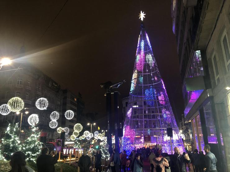 Luces de Nadal en Vigo. EUROPA PRESS - Arquivo