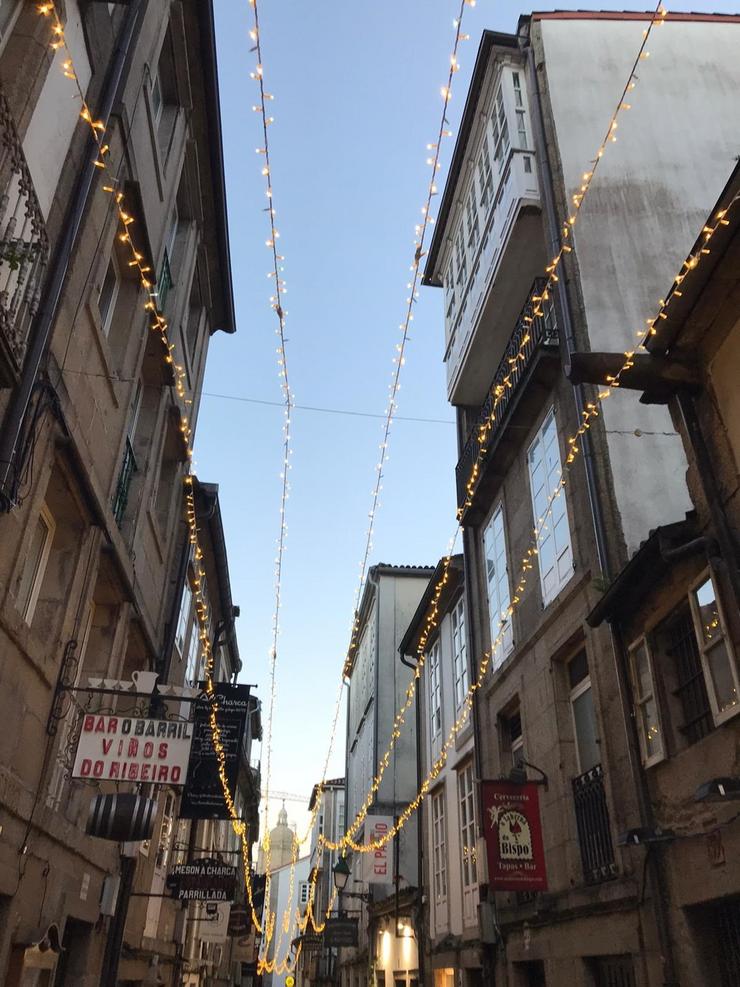 Nadal do  ano 2020 en Santiago de Compostela. Rúa do Franco. 